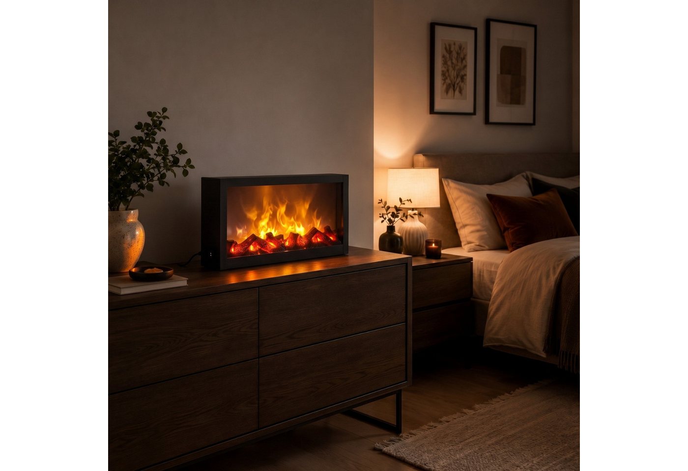 TWILUX Elektrokamin Dekorativer LED-Kamin, aus Metall, 10 x 41 x 25 cm Bild 2
