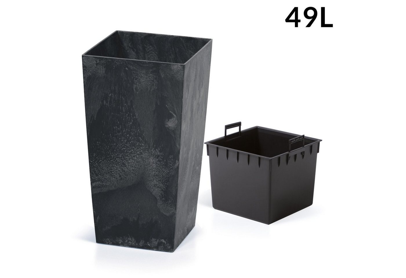 Deuba Pflanzkübel, 49L 61x32,5x31,5cm Betonoptik Inkl. Einlegeboden Indoor Outdoor