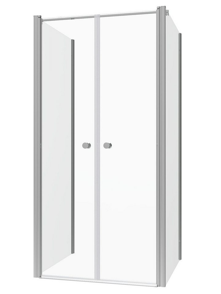 AQUABATOS Eckdusche Duschkabine Eckeinstieg U Kabine Eckdusche Pendeltür Schwingtür, BxT: 80x75 cm, 6 mm Einscheibensicherheitsglas mit Nanobeschichtung, barrierefrei einbaubar,Hebe-Senk-Mechanismus,Sicherheitsglas Bild 2