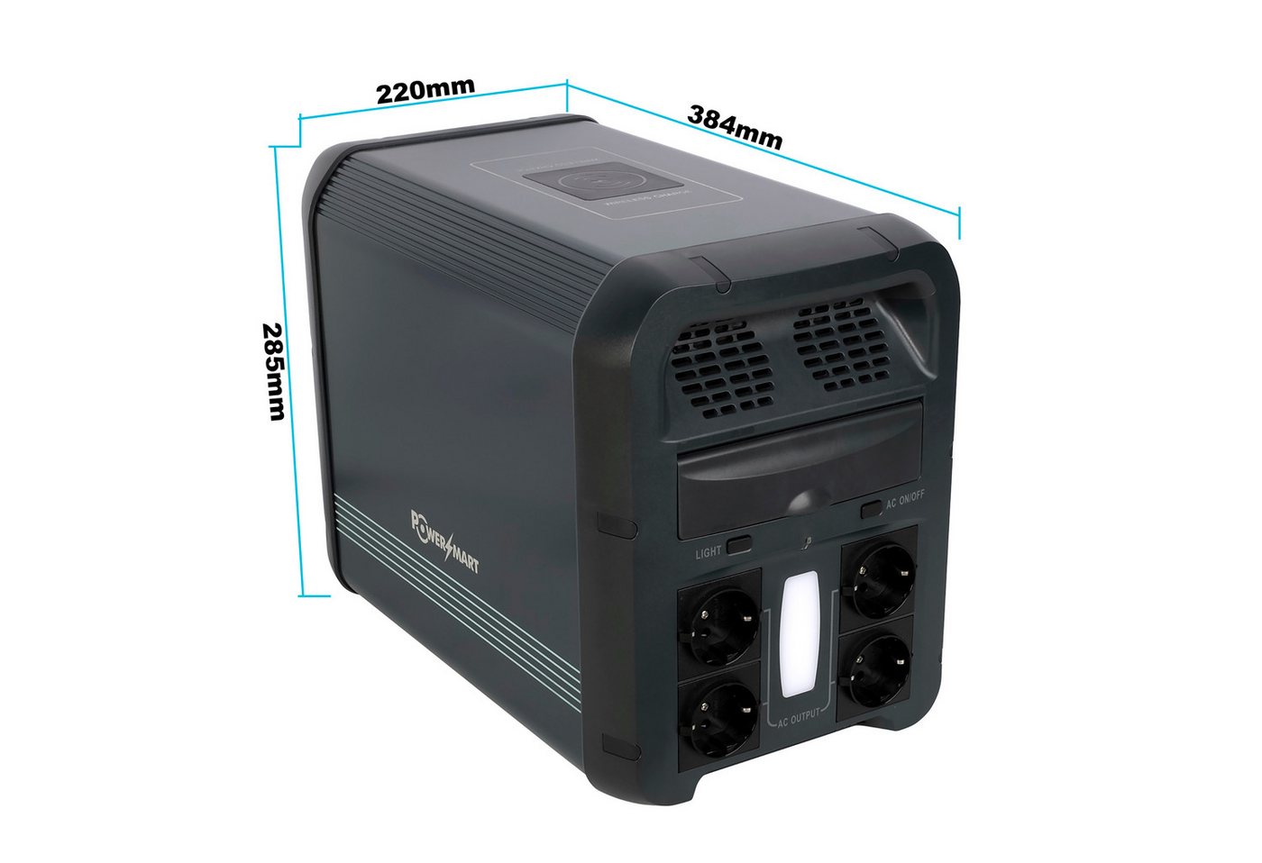 PowerSmart Stromerzeuger, (Tragbare Powerstation 2160Wh, LiFePO4 Camping, 1-tlg) Bild 4