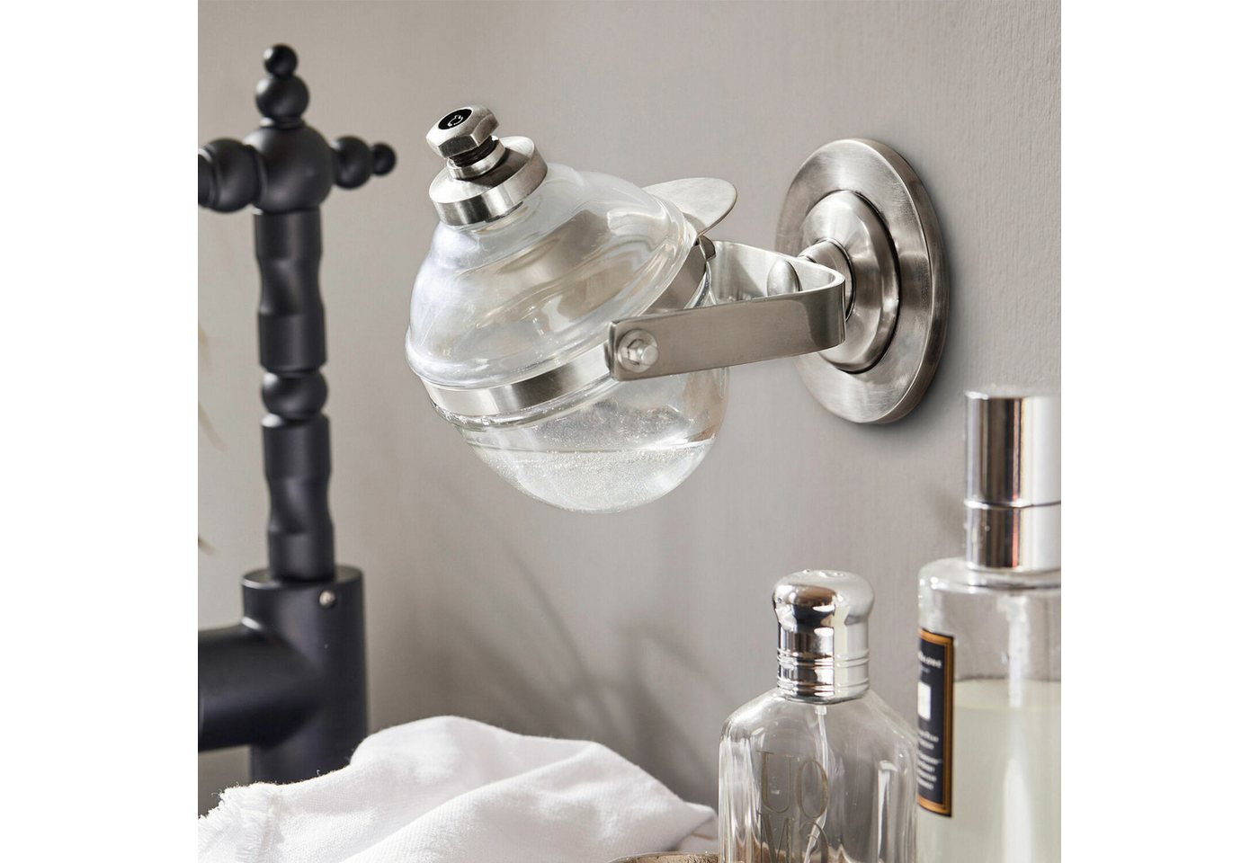 Mirabeau Badaccessoire-Set Seifenspender Bailey silber/klar