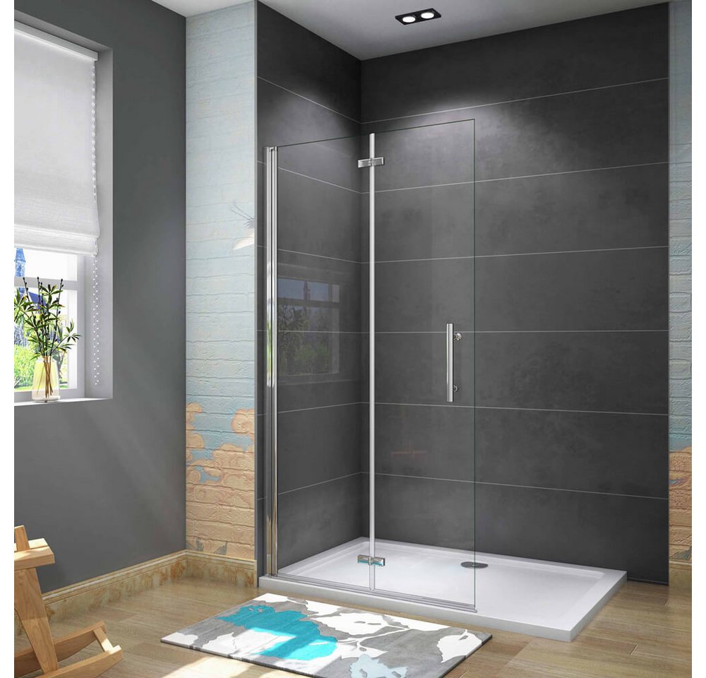 duschspa Duschwand 185cm Duschwand Faltwand Glaswand Duschtrennwand 6mm NANO Glas, Einscheibensicherheitsglas, Sicherheitsglas, (Set), Nano Glas