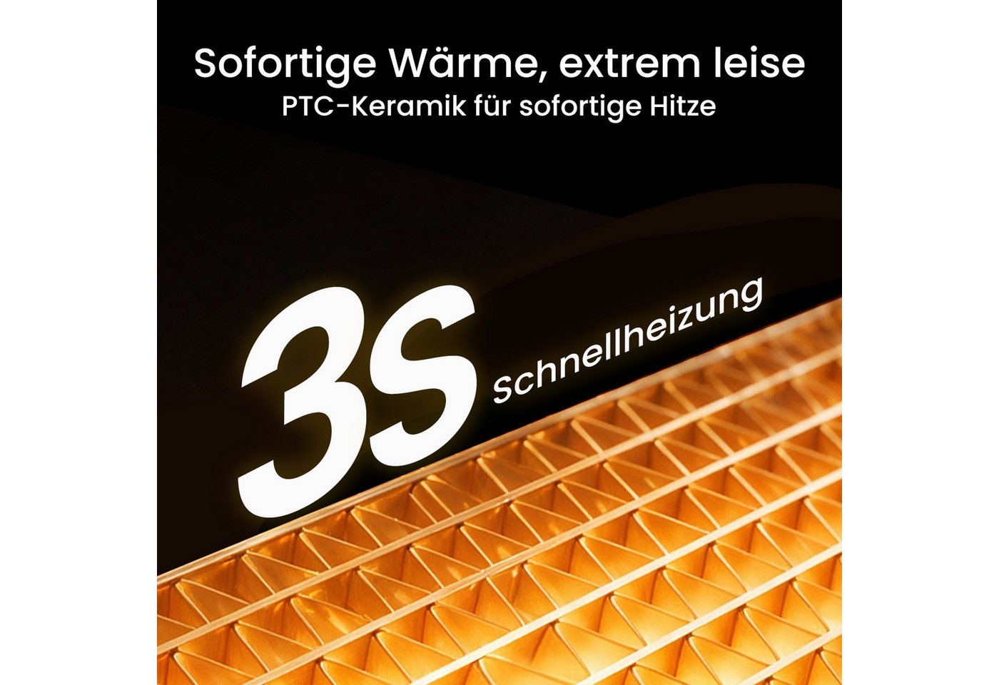 ATEROLL Keramikheizlüfter energiesparendes Heizgerät, leise, 4 Modi, Fernbedienung & Timer, 1500W PTC heizlüfter für Wohnzimmer, Büro, Schlafzimmer, GS geprüft Bild 3