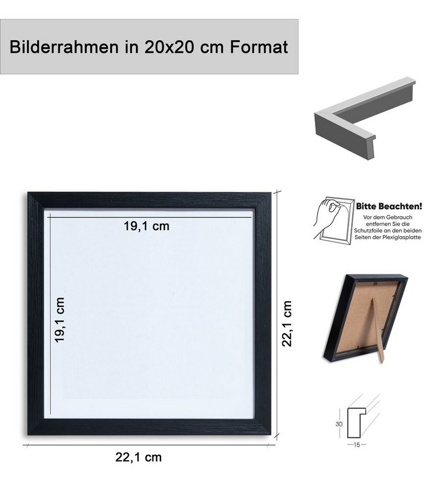 IDEAL TREND Bilderrahmen KS15 Bilderrahmen Lifestyle Foto Rahmen Collage Wanddeko Poster Holzop