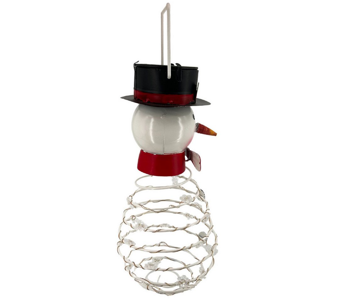 abc HOME LED-Hängeleuchte Schneemann, LEDs, Solarpanel, Lichtsensor, 20 cm H, LED fest integriert