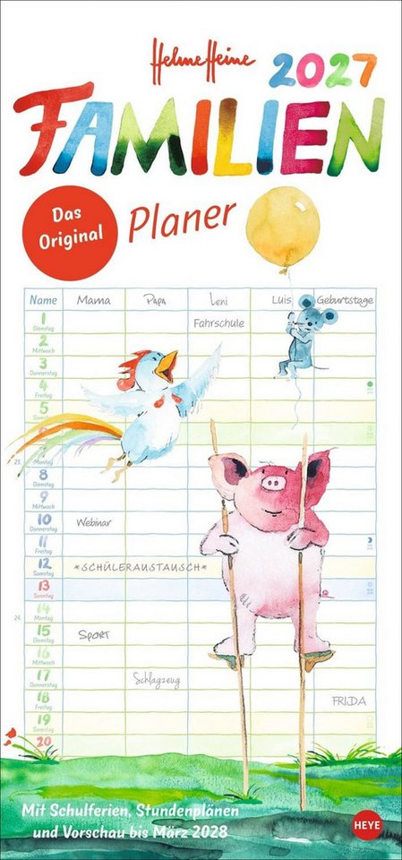 HEYE Buchkalender Helme Heine: Familienplaner 2027