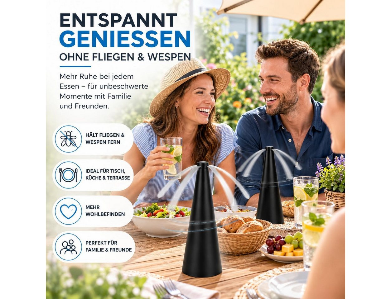 TK Gruppe Fliegenwedler Fliegenwedler für den Tisch, Schwarz, Weiß oder Zweierset Bild 3