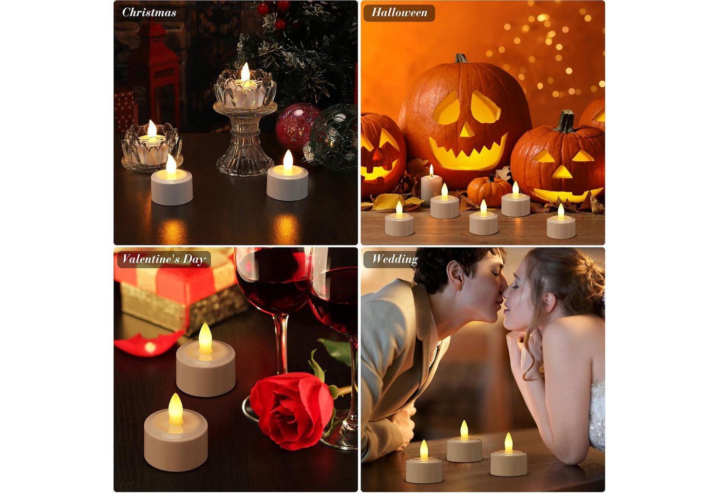 EXTSUD LED-Kerze LED Teelichter Aufladbar 6er Set mit Ladestation, Fernbedienung und, Warmweiß Bild 3