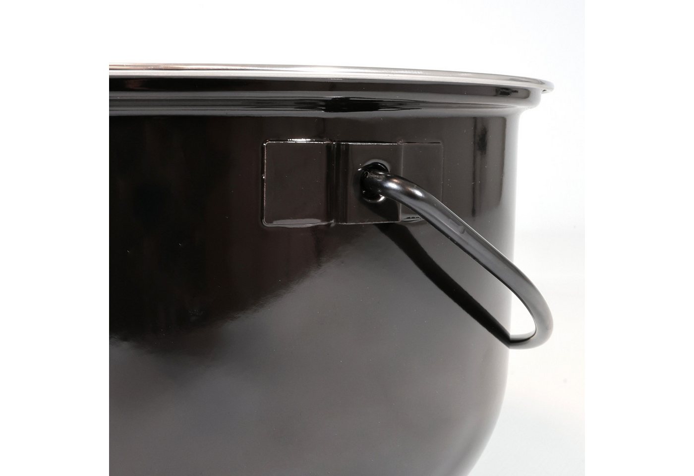 Lemodo Grilltopf Gulaschkessel für Schwenkgrill, 14 Liter, Emaille (3-tlg), mit Schöpflöffel Bild 3