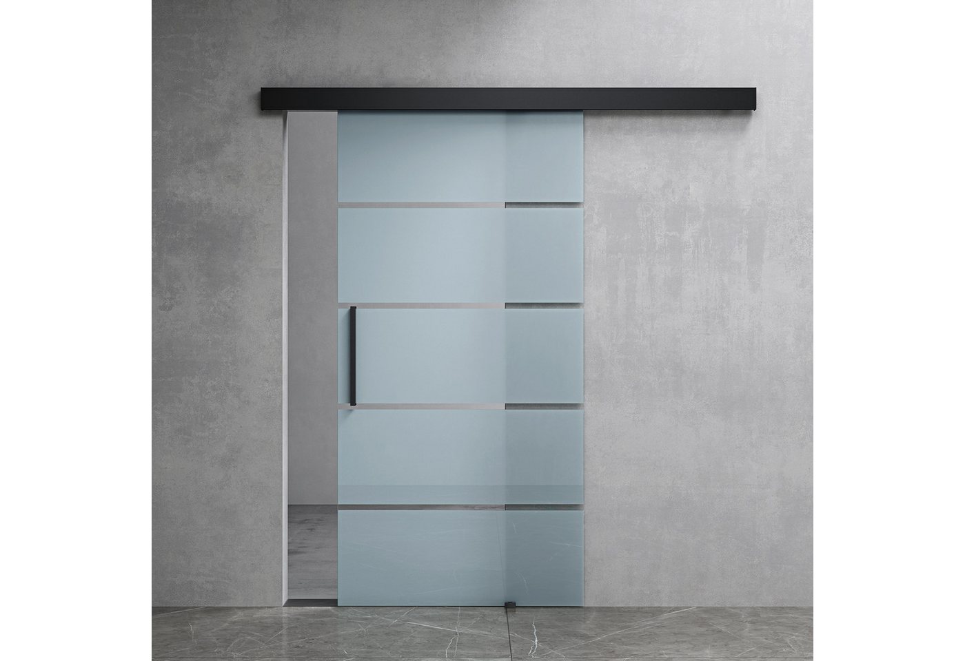 Mai & Mai Glasschiebetür komplettset Teilsatiniert 25mm Wandabstand 8mm ESG-Sicherheitsglas Bild 3