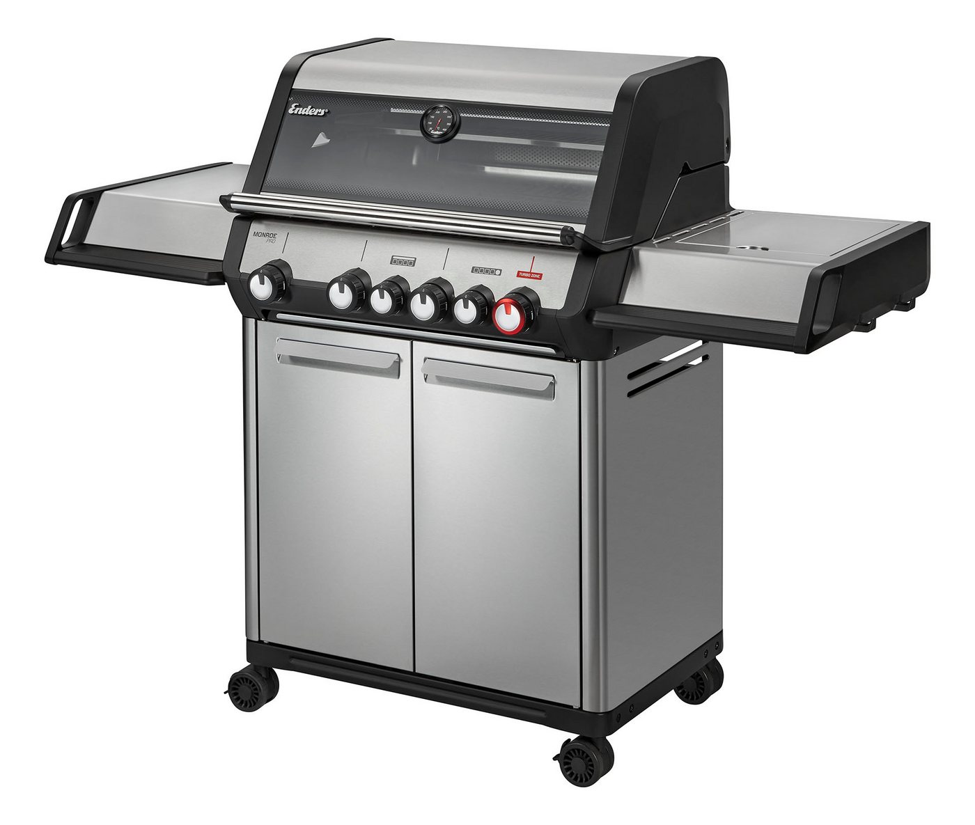 Enders® Gasgrill Monroe Pro 4 SIKR Turbo Gas Grill - Gasgrill 4 Brenner Edelstahl