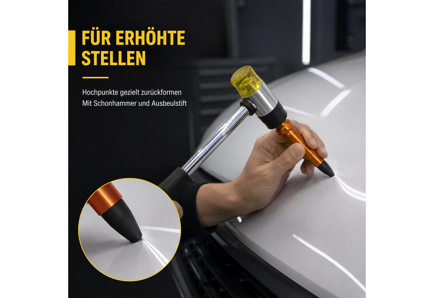 HS.SUPPLY Reparatur-Set PDR Dellenreparatur Set Auto Ausbeulwerkzeug 100 W 33 Adapter, Komplett-Set, Umfangreiches PDR-Dellenreparatur-Set, Komplettset mit viel Zubehör Bild 3