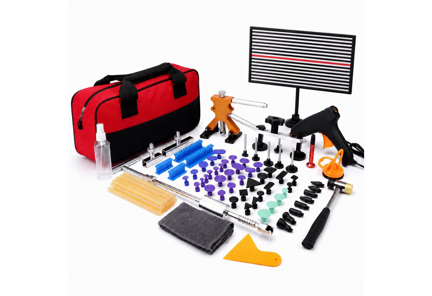 HS.SUPPLY Reparatur-Set PDR Dellenreparatur Set Auto Ausbeulwerkzeug 100 W 33 Adapter, Komplett-Set, Umfangreiches PDR-Dellenreparatur-Set, Komplettset mit viel Zubehör Bild 5