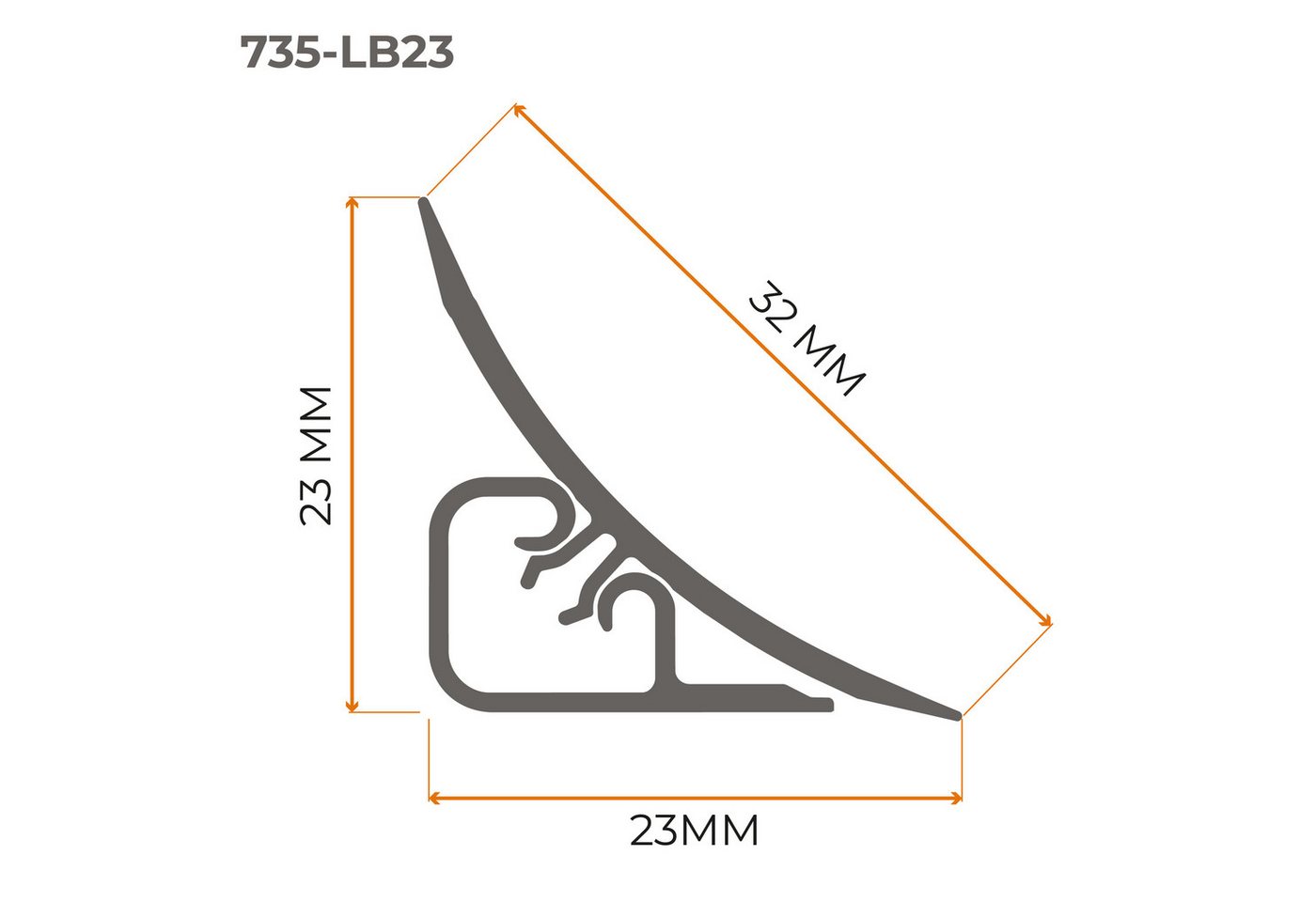 Quest Abschlussleiste für Arbeitsplatten 23 x 23 mm, 300 cm, zweiteilig, Schrauben/Nägel, Montagekleber oder doppelseitiges Klebeband, PVC 23 x 23 mm, 1-St., zweiteilig, wasserfest, UV-beständig, 300 cm Bild 4