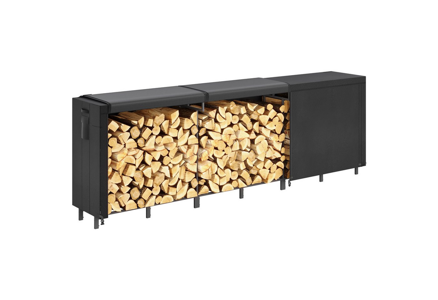Lifewit Kaminholzregal Kaminholzregal Metall, Stapelhilfe Holzunterstand Holzlager Bild 3