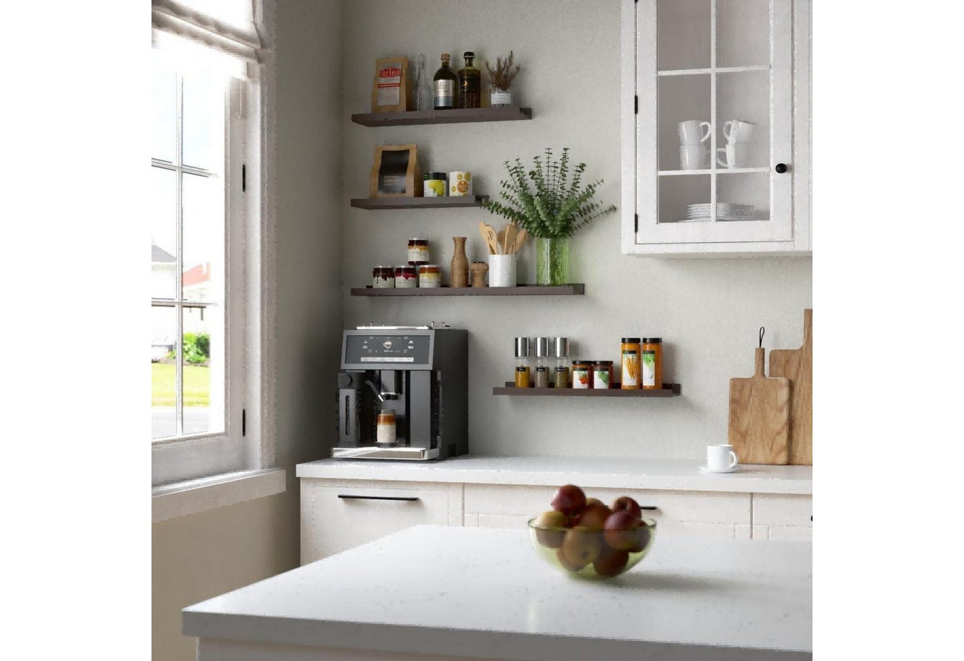 LuxusKollektion Wandregal Wandregal Walnuss 40x13 cm 2er Set, 2-tlg.
