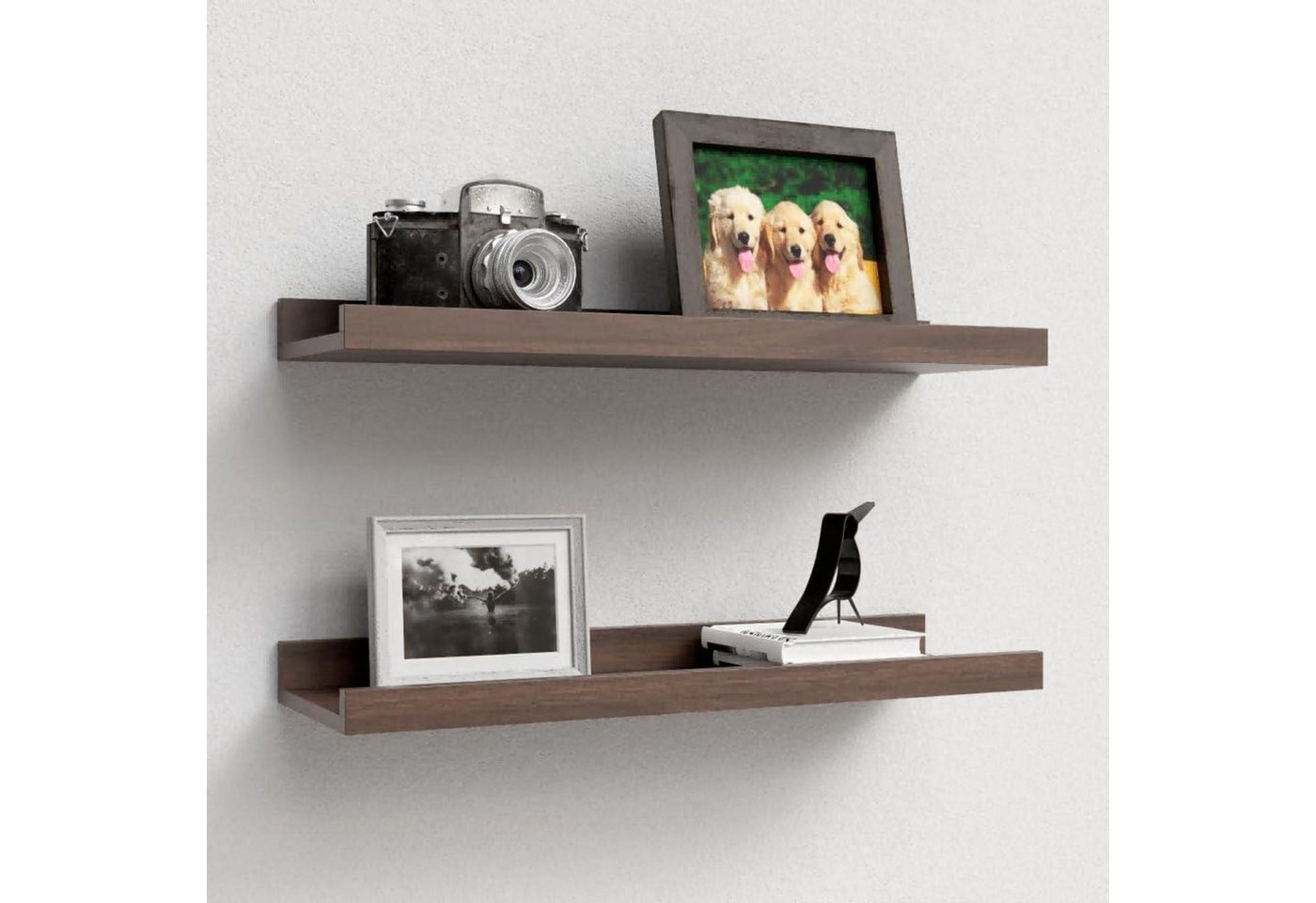 LuxusKollektion Wandregal Wandregal Walnuss 40x13 cm 2er Set, 2-tlg. Bild 2