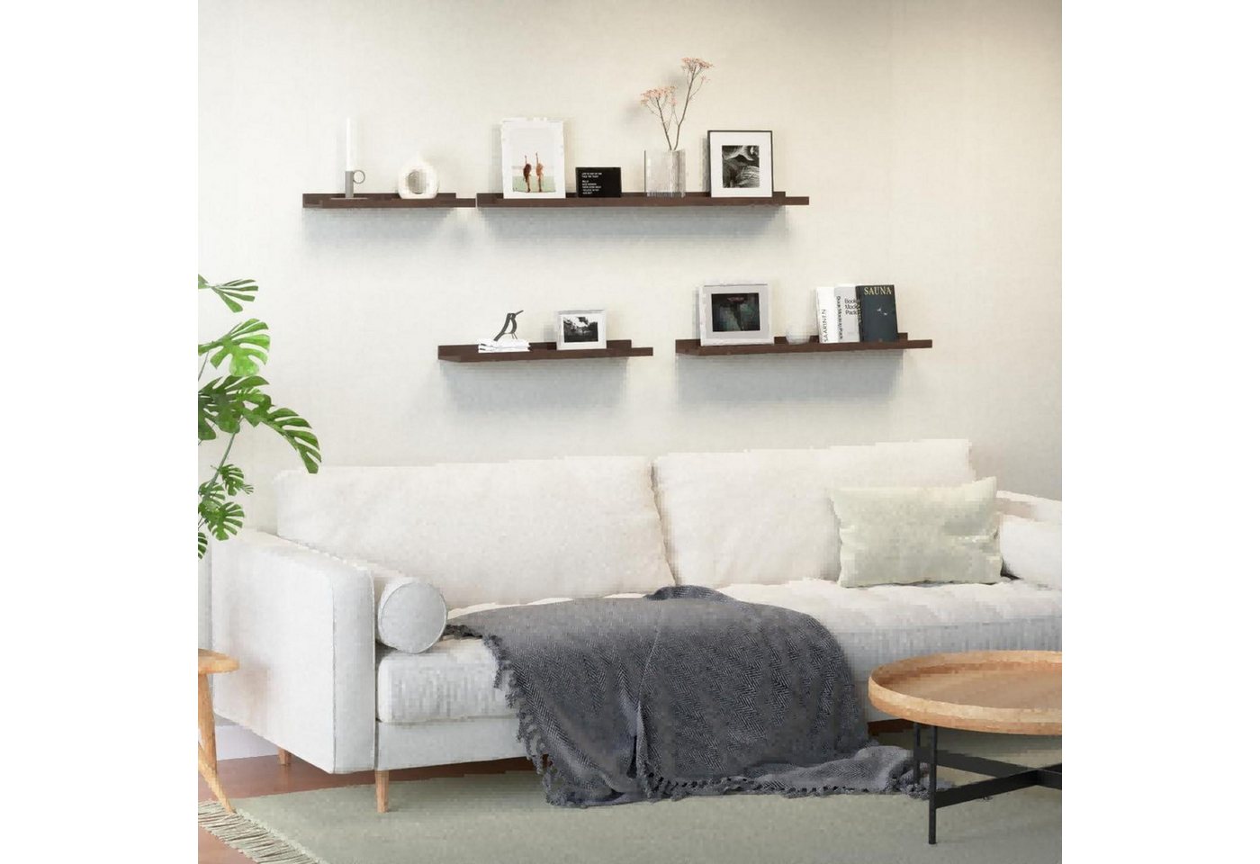 LuxusKollektion Wandregal Wandregal Walnuss 40x13 cm 2er Set, 2-tlg. Bild 3