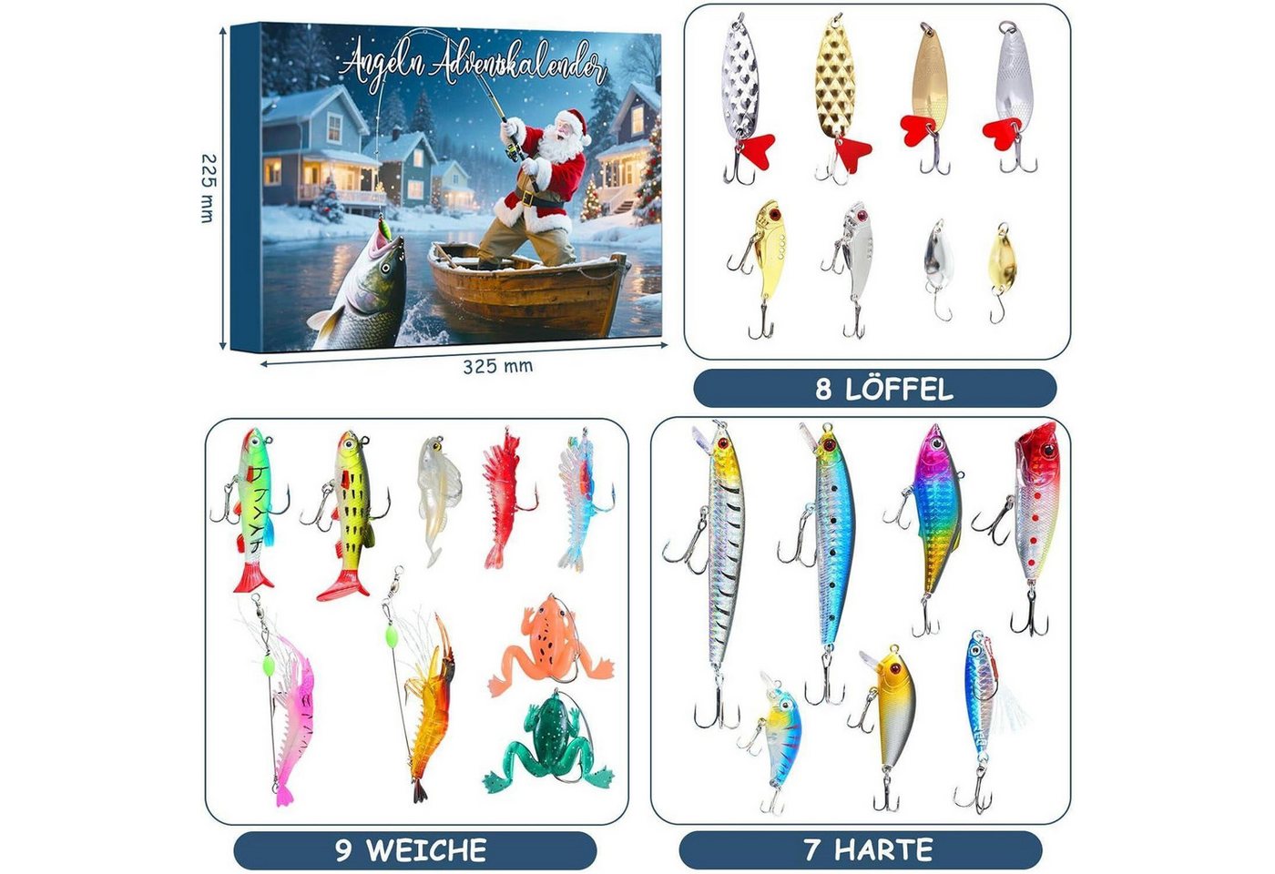 LuxusKollektion befüllbarer Adventskalender Angel Adventskalender 2026 Köder Set 24 Tage Countdown Männer Geschenk Bild 3