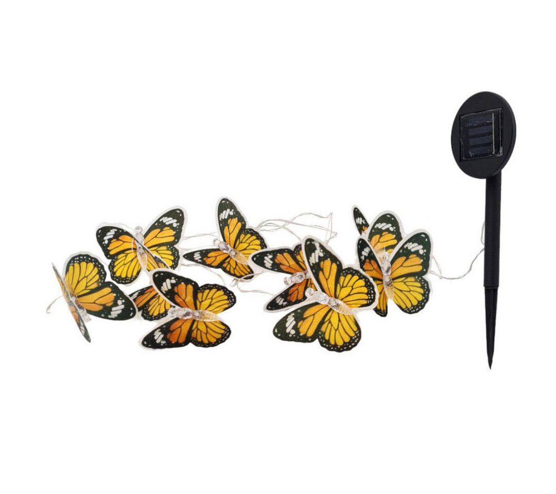 abc HOME LED-Lichterkette Schmetterlinge, LEDs, Solarpanel, Lichtsensor, 350 cm L