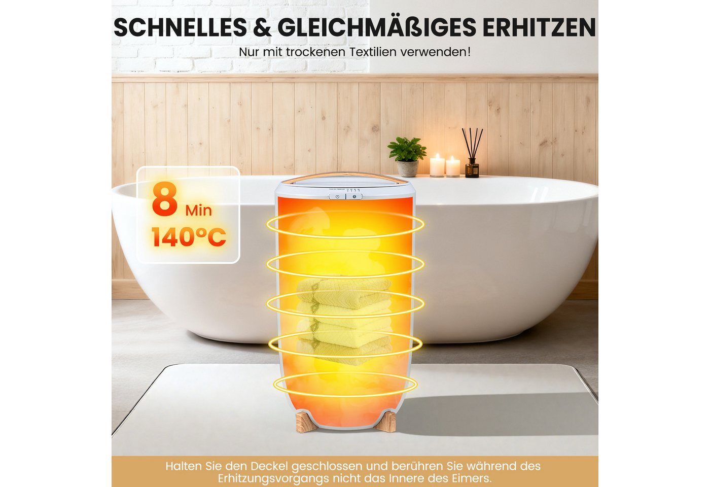 COSTWAY Badheizkörper, 20L Handtuchwärmer, Deckenwärmer mit Timer, 140°C Bild 2