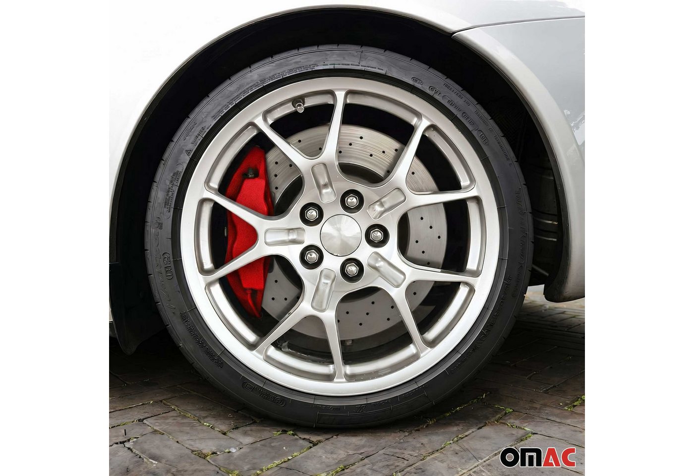 OMAC Sprühfarbe Bremssattellack Texas Rot Matt Auto Lack Set Hitzebeständig, Hitzbeständig, Starke Haftung, Einfache DIY-Anwendung Bild 5