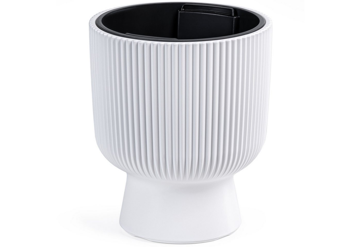 KONZEPT Blumentopf aus Kunststoff mit Einsatz, Ø 30 cm, 18 L, H 36,5 cm, in Rippen-Optik, Rippen-Optik Bild 2
