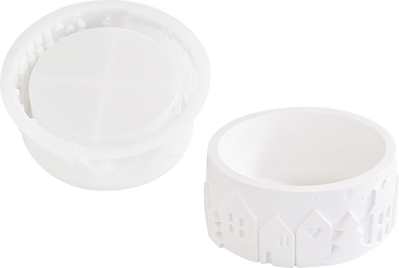 VBS Modellierwerkzeug Silikon-Gießform Häuser-Schale, Füllmenge 110 ml