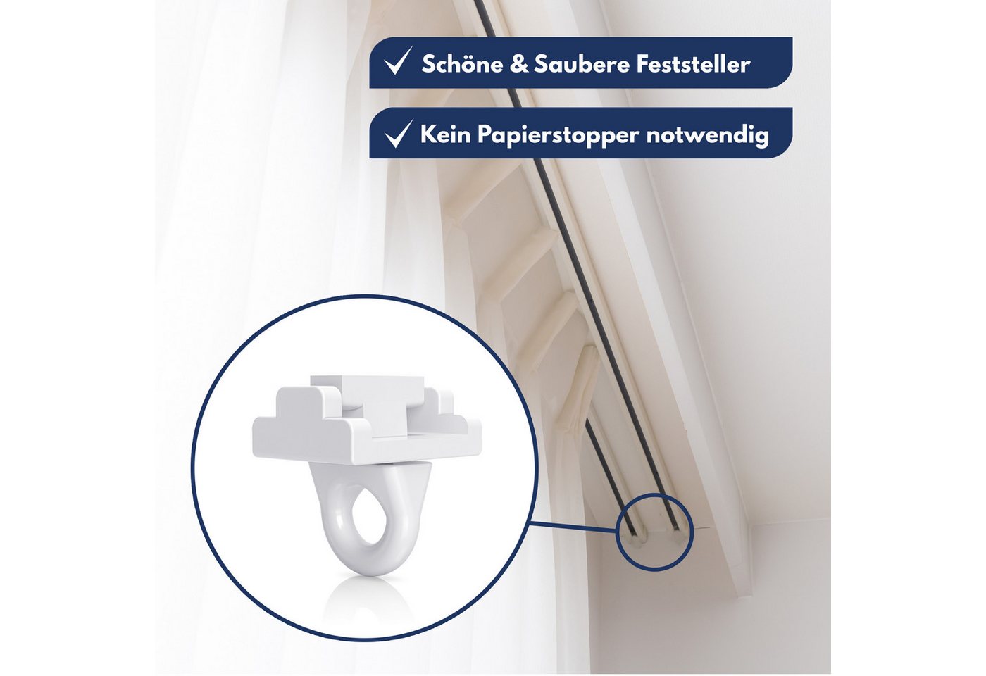 NEUFELD Gardinengleiter X-Gleiter 120 Stück inkl. 4 Feststeller, für 6mm Innenlaufschienen, (Set, 120 X-Gleiter inkl. 6 Feststeller), waschfest · leichtgängig · geräuscharm · robust