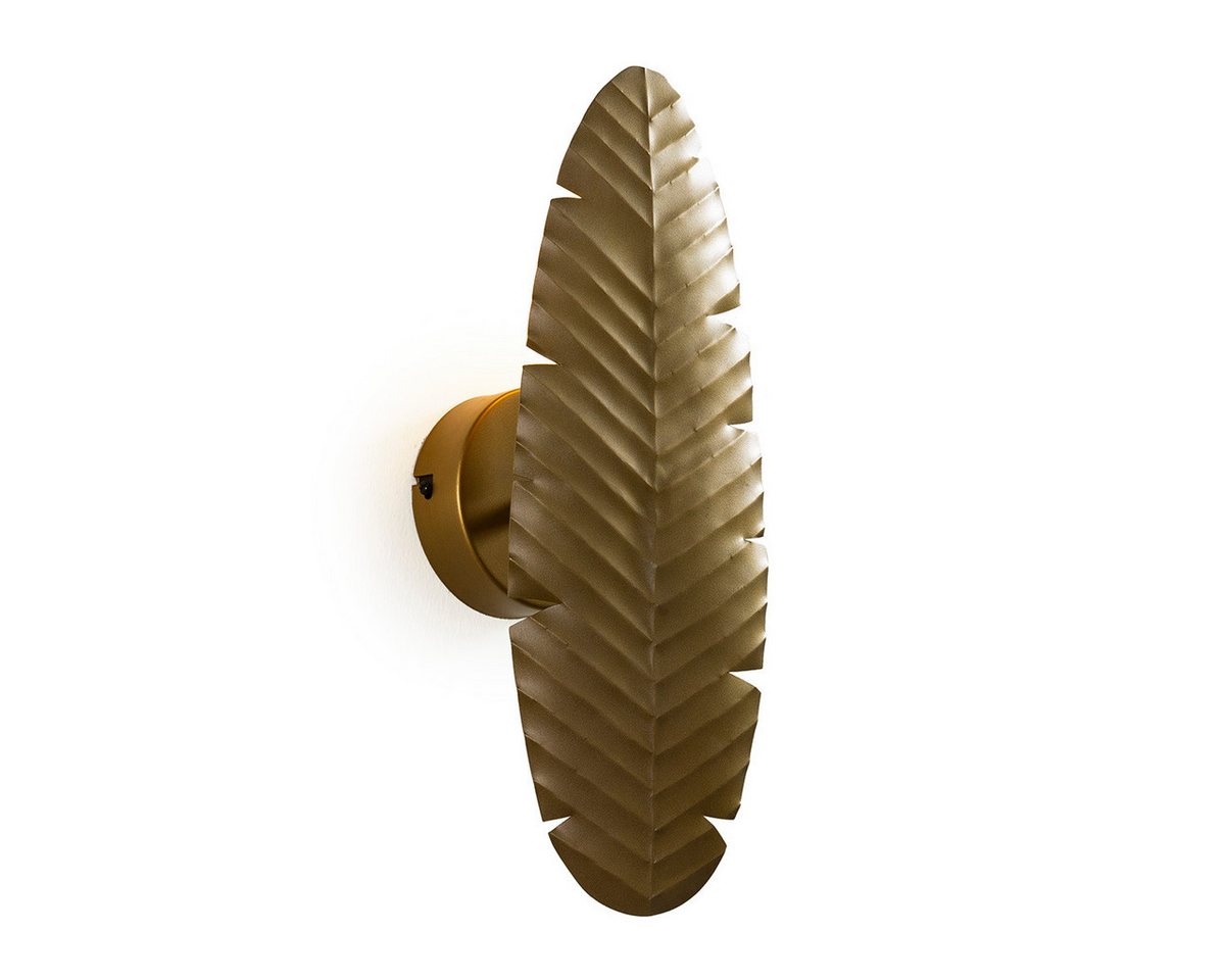 Signature Home Collection Wandleuchte Wandleuchte Blatt in gold, Metall, ohne Leuchtmittel, warmweiß, Wandleuchte in Blattform