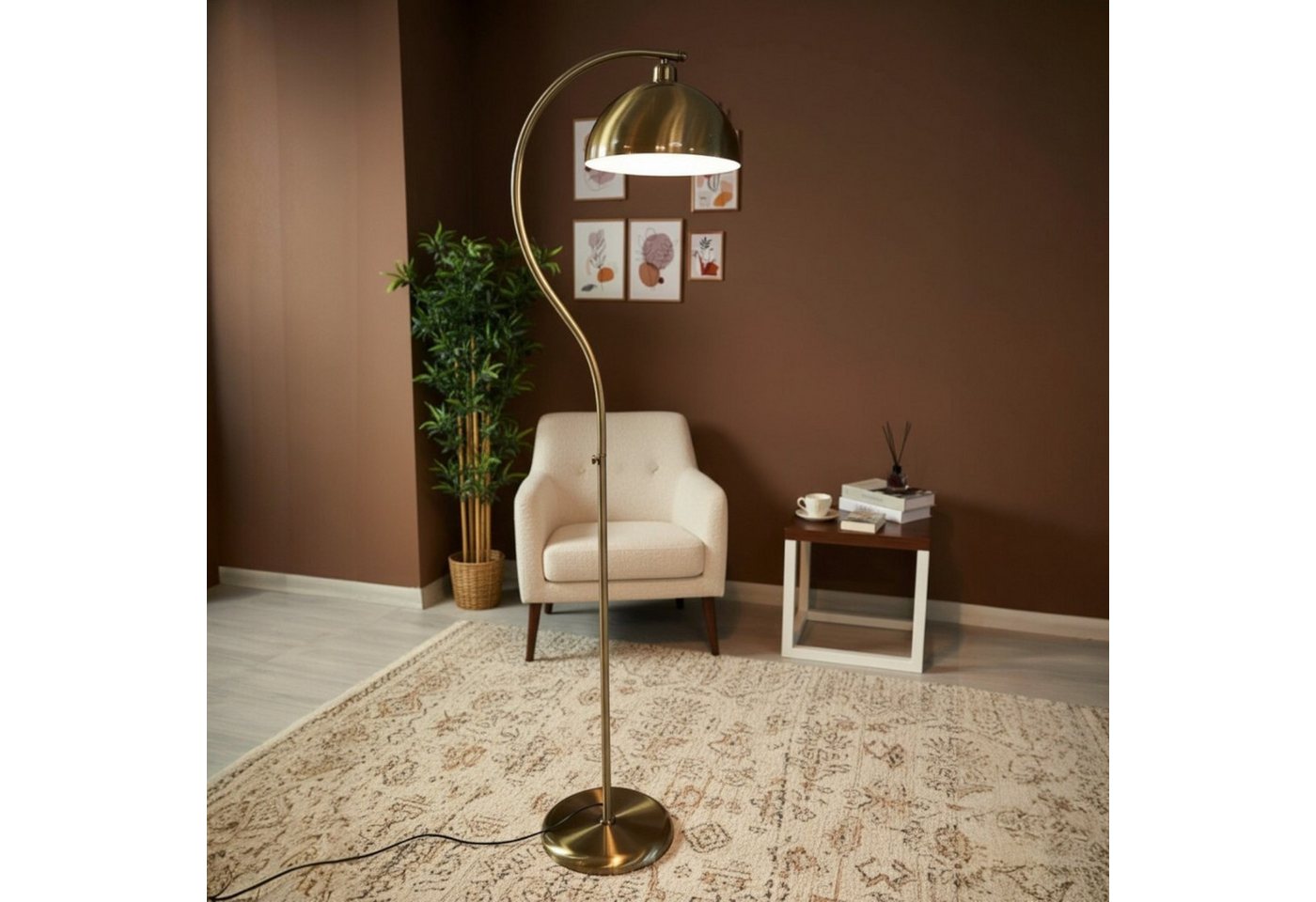 Bamyum Stehlampe Stehlampe Modern Dekorative Metall Lampe, ohne Leuchtmittel, E27, verstellbarer Lampenschirm, Stehluchte mit Ablage Bild 5