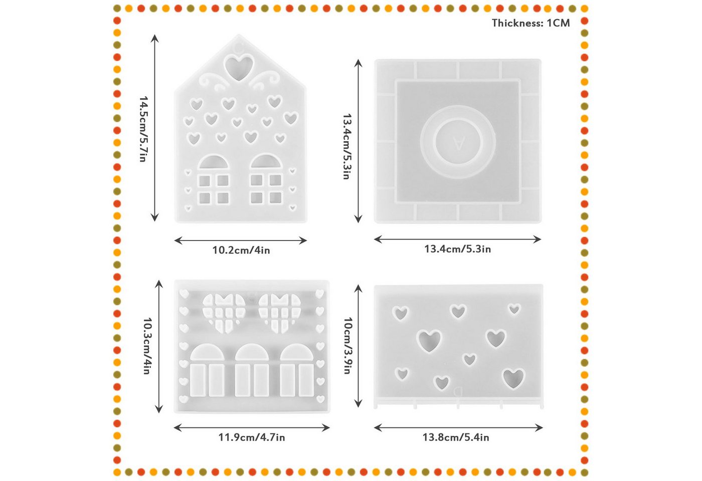 FOUORTUNATE-BEE Silikonform Silikonform Haus für Kerzenhalter, Gießform für Gips, Beton und Harz, (Silikonformen Gießformen), DIY Bastelform für kreative Dekoration Bild 4