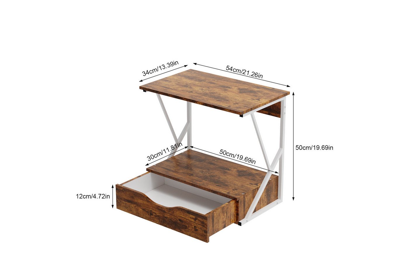 JEOBEST Küchenregal 2-Stufig Küche Mikrowelle Stand Regal, Gewürzregal, (1-tlg)Mikrowellenregal mit Schublade – Einfache Montage Bild 4