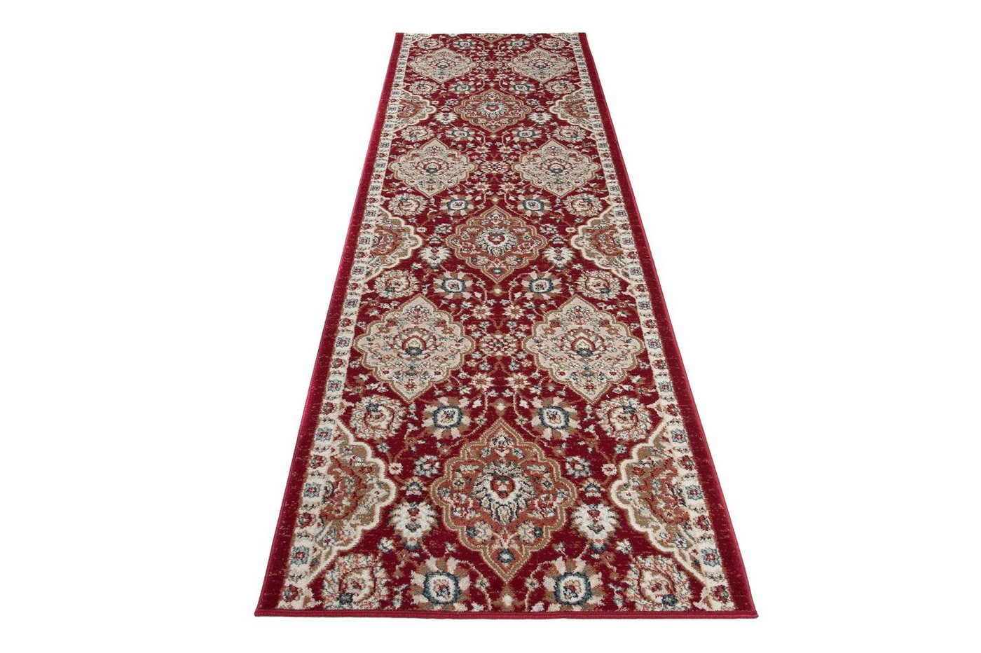 Mazovia Läufer Läufer Klassisch Bordüre Rot Schwarz Flur, Schlafzimmer, Diele, 70 x 100 cm, Fußbodenheizung