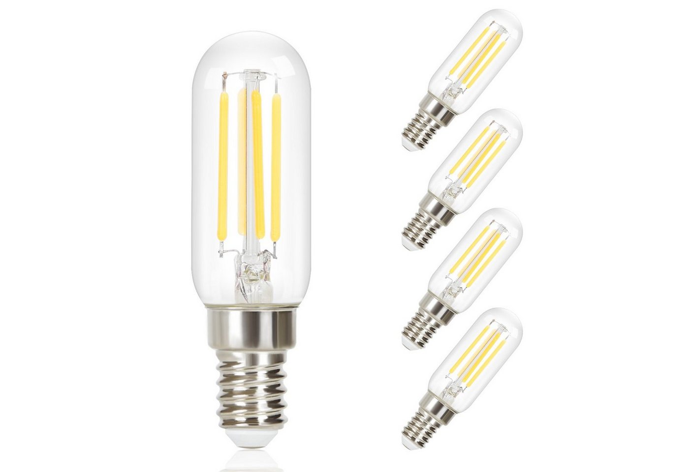 ZMH LED-Leuchtmittel LED Glühbirnen Vintage Lampe Birnen 4W Energiesparlampe, E14, 4 St., 6000k