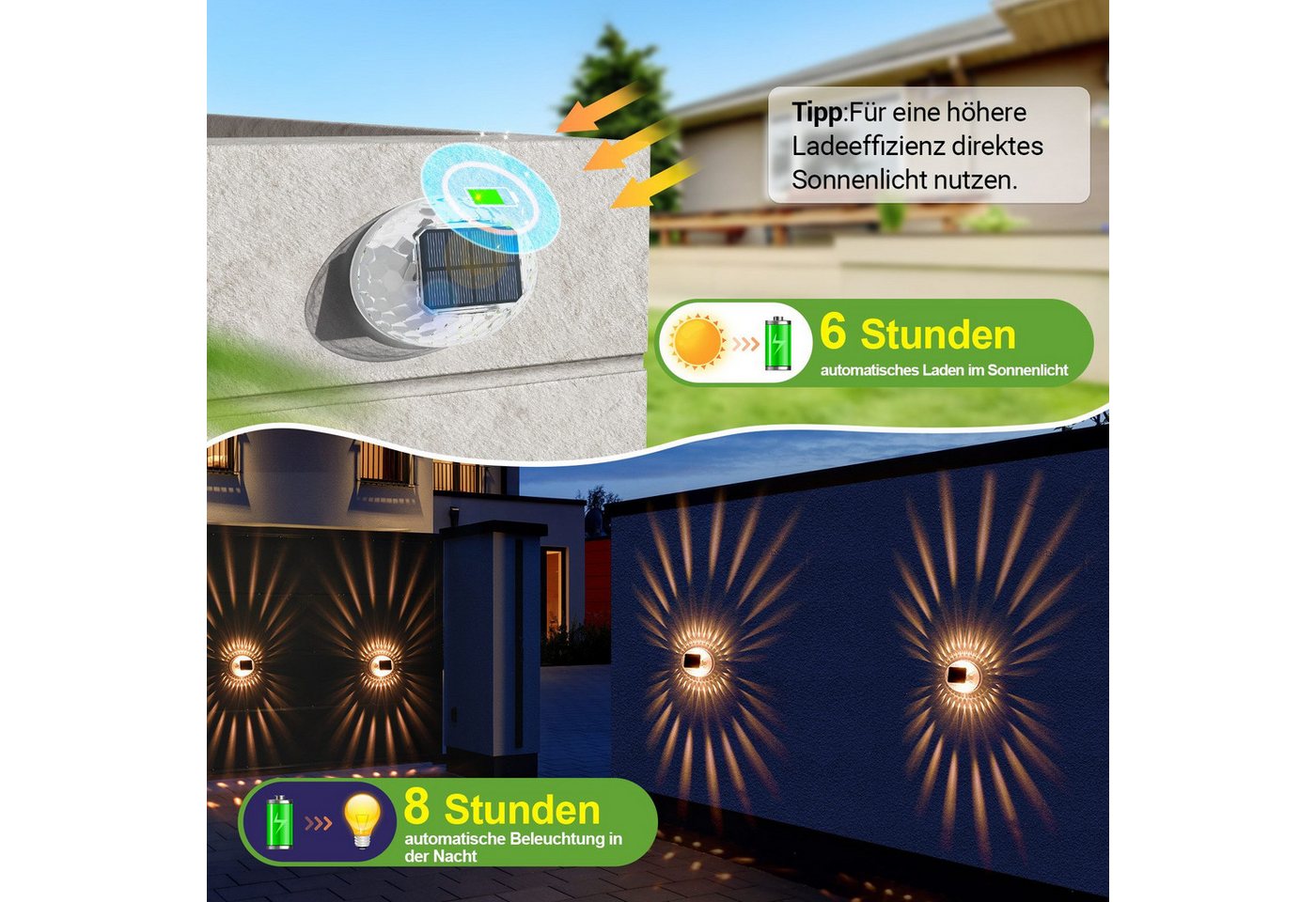 Quntis LED Solarleuchte 4 Stück Aussen Bodenbeleuchtung outdoor IP65 solarleuchten für außen, Warmweiß, Tageslichtweiß, Warmweiß/Kaltweiß/Blau Gartenleuchte für Garten, Terrasse,Weg
