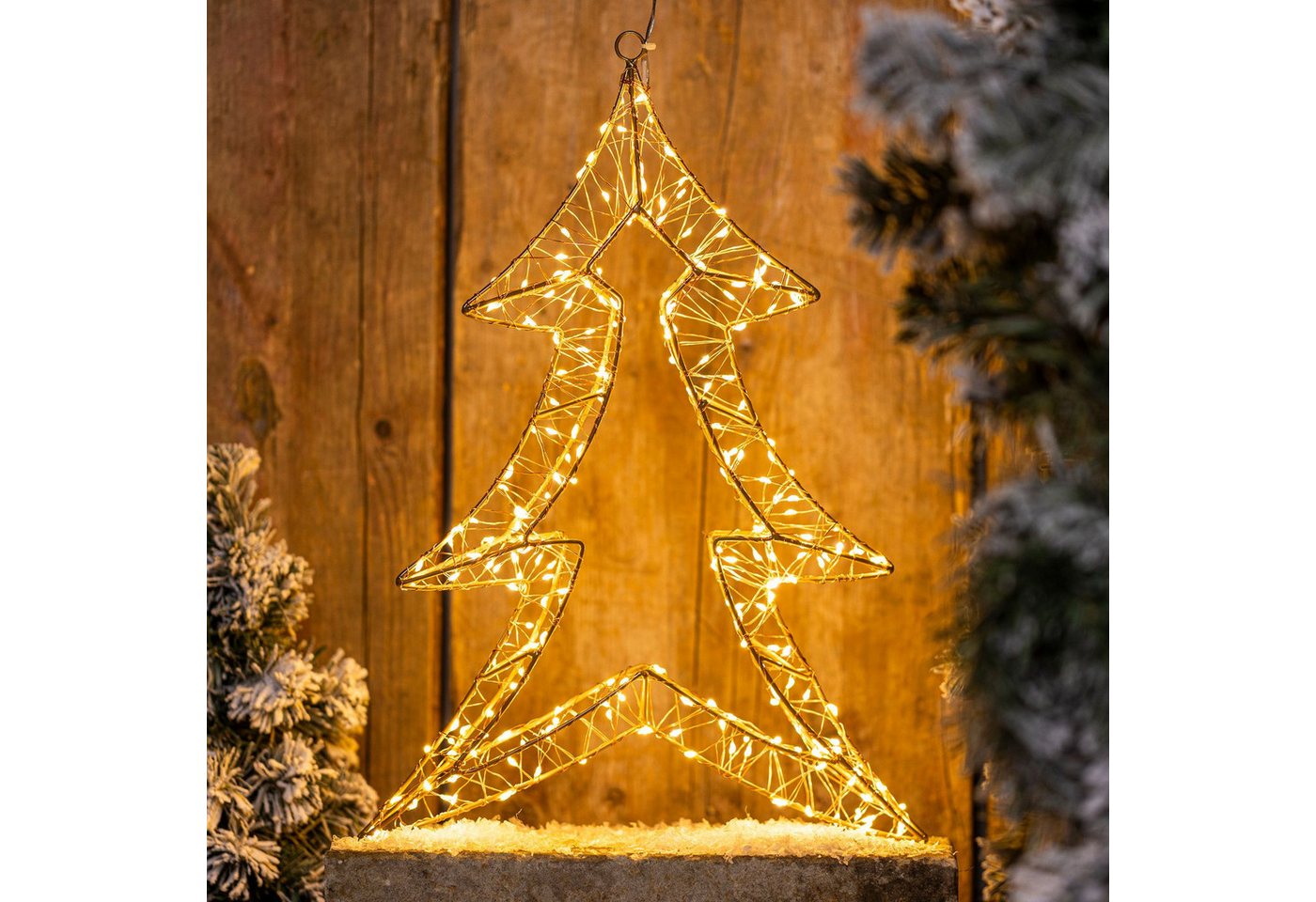 Gravidus LED Dekolicht LED Metall Tannenbaum 240 warmweiße LEDs Innen Netzadapter IP44