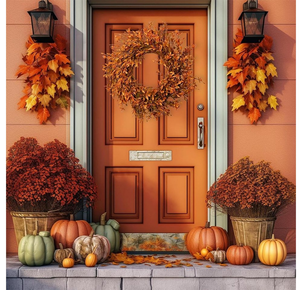 Agger Dekokranz 43 cm Realistischer Herbstkranz, ideal für die Haustür, Außenbereich, Innen- und Außendekorationen, Herbst-Hausschmuck und Halloween Bild 4