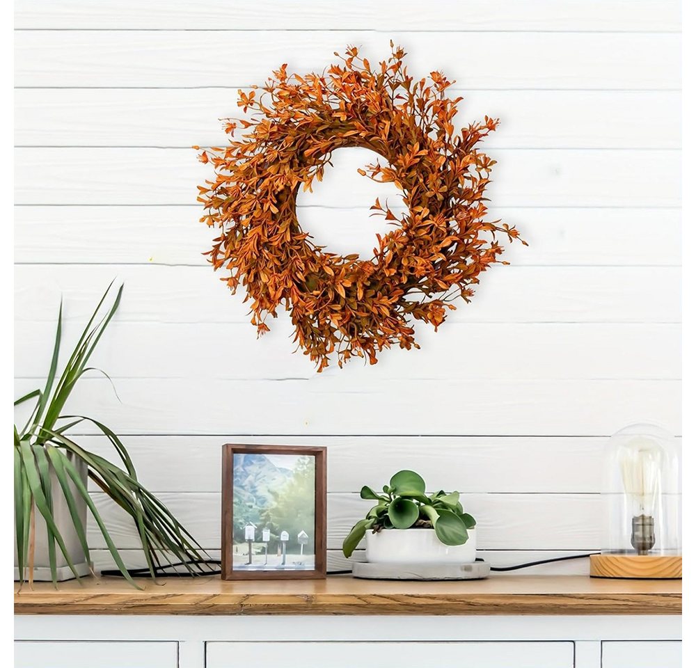Agger Dekokranz 43 cm Realistischer Herbstkranz, ideal für die Haustür, Außenbereich, Innen- und Außendekorationen, Herbst-Hausschmuck und Halloween Bild 5