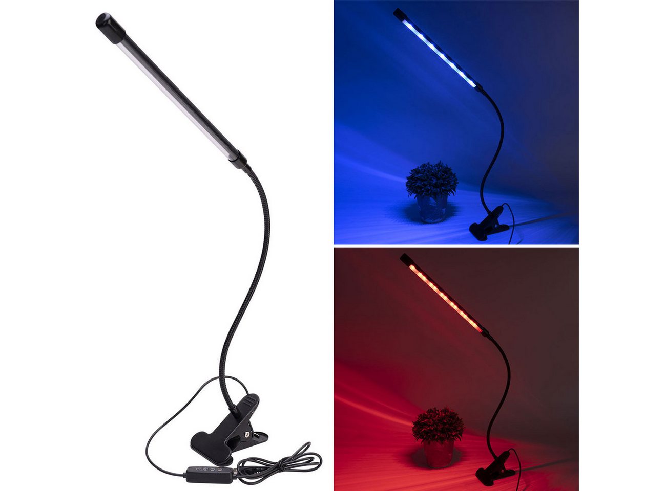 Casativo Pflanzenlampe LED-Pflanzenlampe 360°-Schwanenhals Wachstumslampe 82 lm 20 LEDs, LED (20 LEDs: 10x rot, 10x blau, fest integriert), LED-Pflanzenlicht 3 Lichtmodi, 10 Dimmstufen & Timer mit USB-Anschluss Bild 5