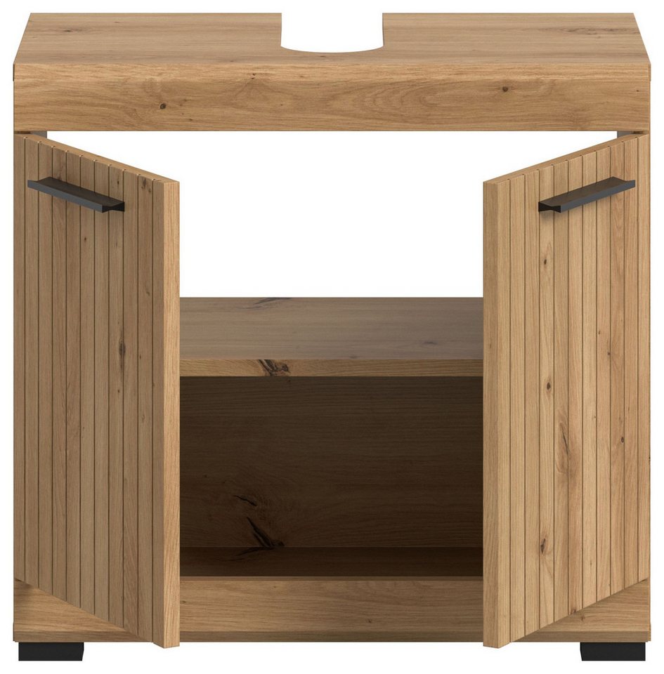 xonox.home Waschbeckenunterschrank in Artisan Eiche Nachbildung B/H/T: 60x56x34 cm Bild 3