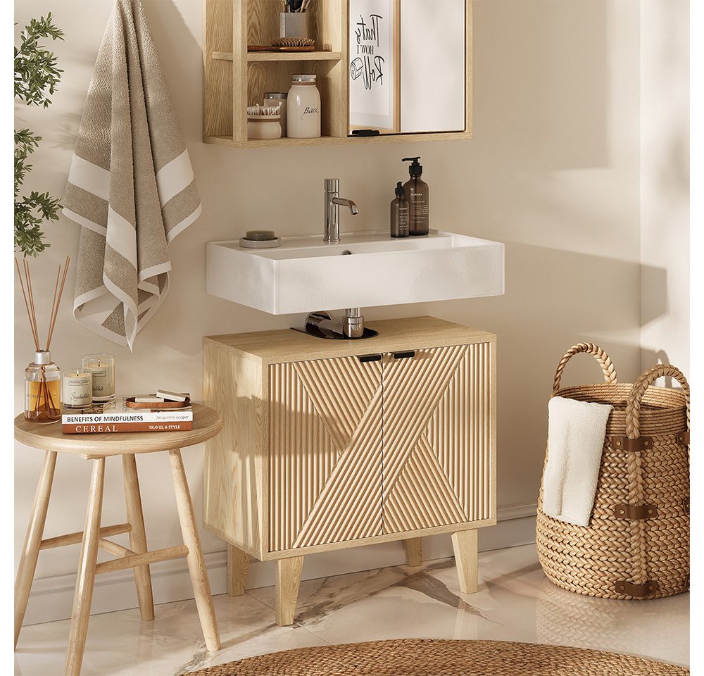 Vicco Waschbeckenunterschrank Arven, Eiche, 60 x 60 cm