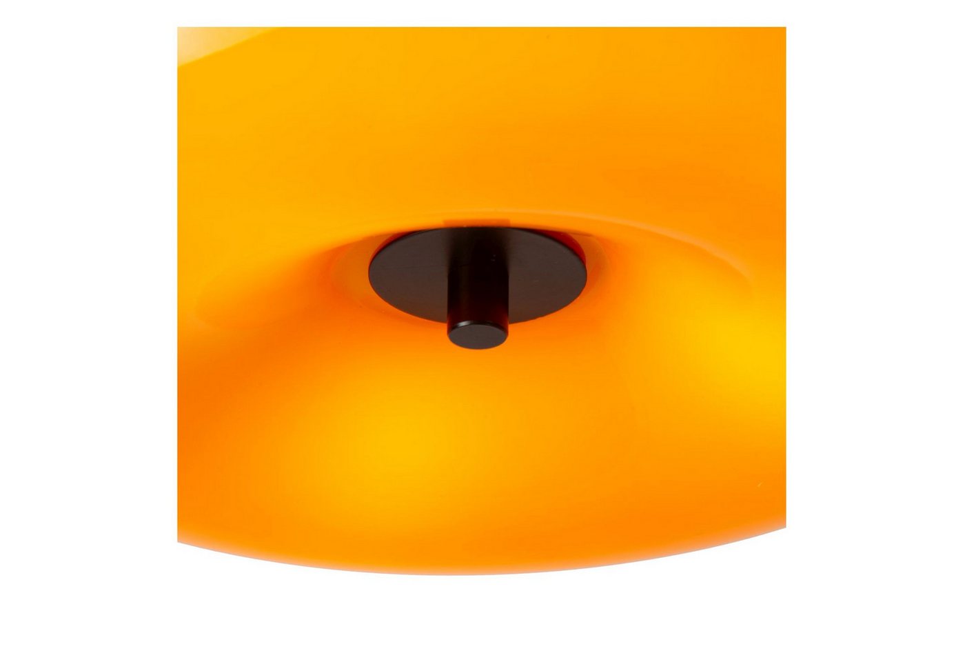 Licht-Erlebnisse Deckenleuchte ZARIN, ohne Leuchtmittel, Glas Metall D: 30 cm Schwarz Orange G9 3-flammig rund Retro Design