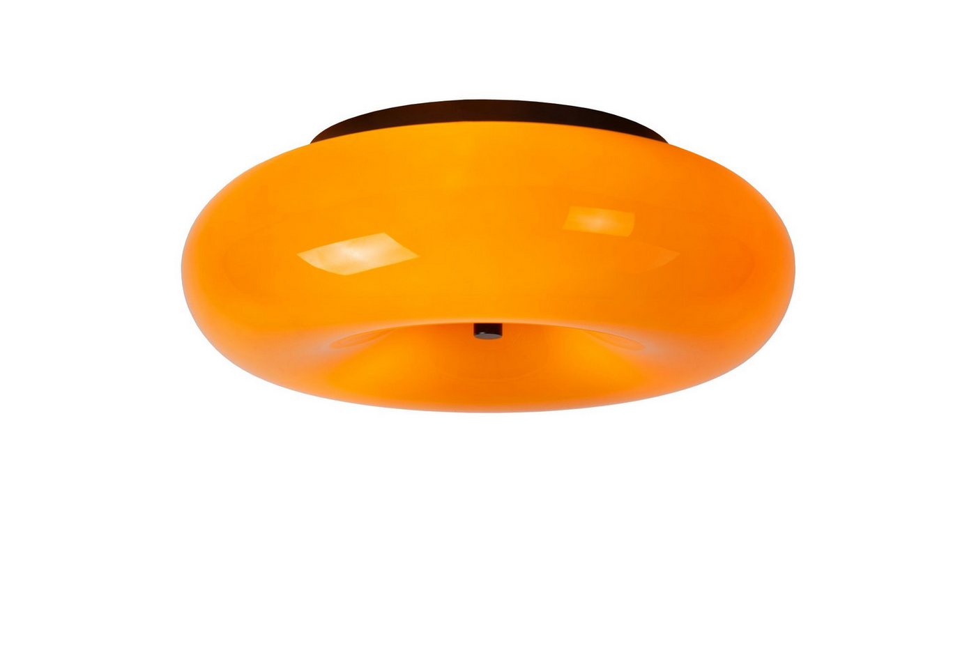 Licht-Erlebnisse Deckenleuchte ZARIN, ohne Leuchtmittel, Glas Metall D: 30 cm Schwarz Orange G9 3-flammig rund Retro Design Bild 2