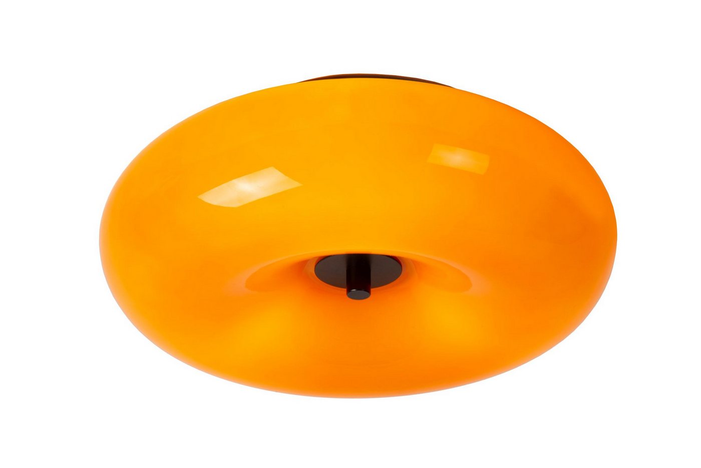 Licht-Erlebnisse Deckenleuchte ZARIN, ohne Leuchtmittel, Glas Metall D: 30 cm Schwarz Orange G9 3-flammig rund Retro Design Bild 3