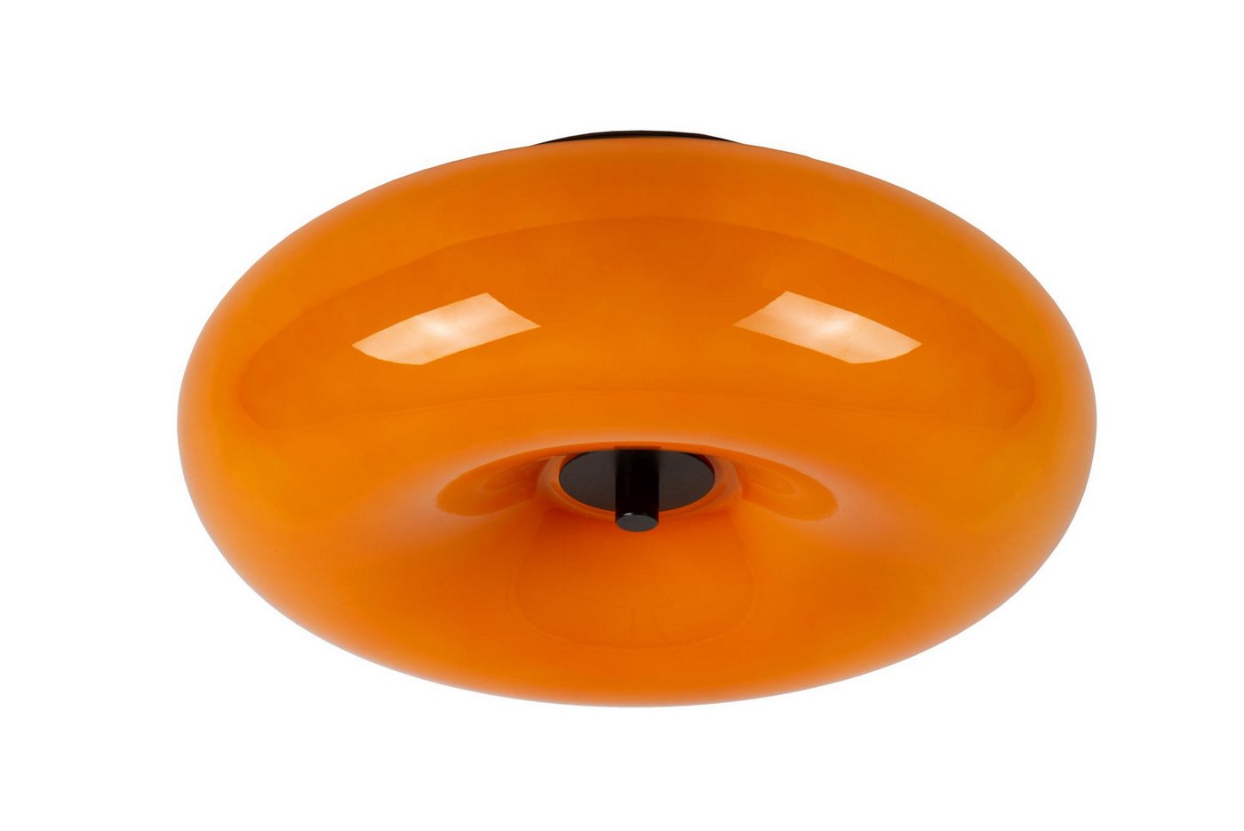 Licht-Erlebnisse Deckenleuchte ZARIN, ohne Leuchtmittel, Glas Metall D: 30 cm Schwarz Orange G9 3-flammig rund Retro Design Bild 4