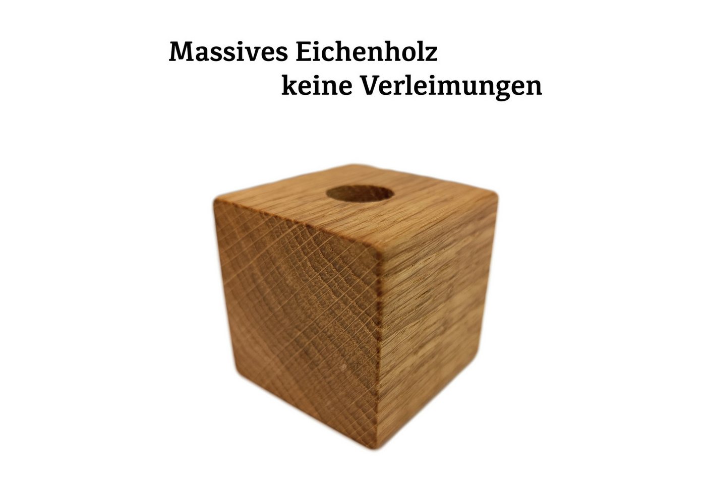 Kernholz Stiftehalter 1-fach Würfel 1-fach, massive Eiche, ohne Verklebungen, gefertigt in Deutschland Bild 2