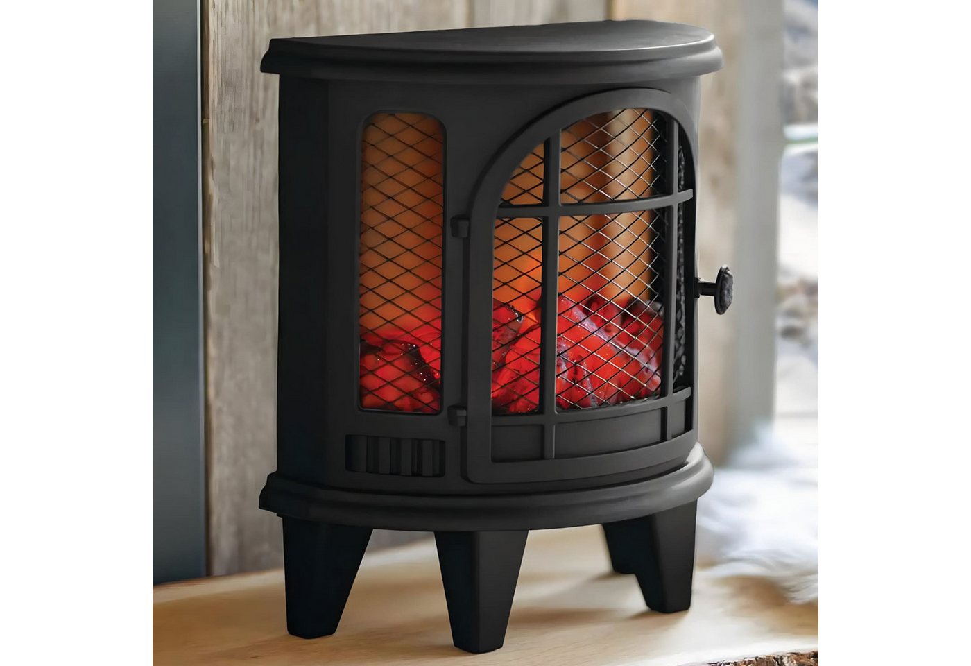 Dekoleidenschaft Dekokamin "Flammeneffekt" LED Kamin, Deko Kaminfeuer Flammenoptik, ohne Heizung, kabellos, elektrisch inkl. USB-C Kabel Bild 5
