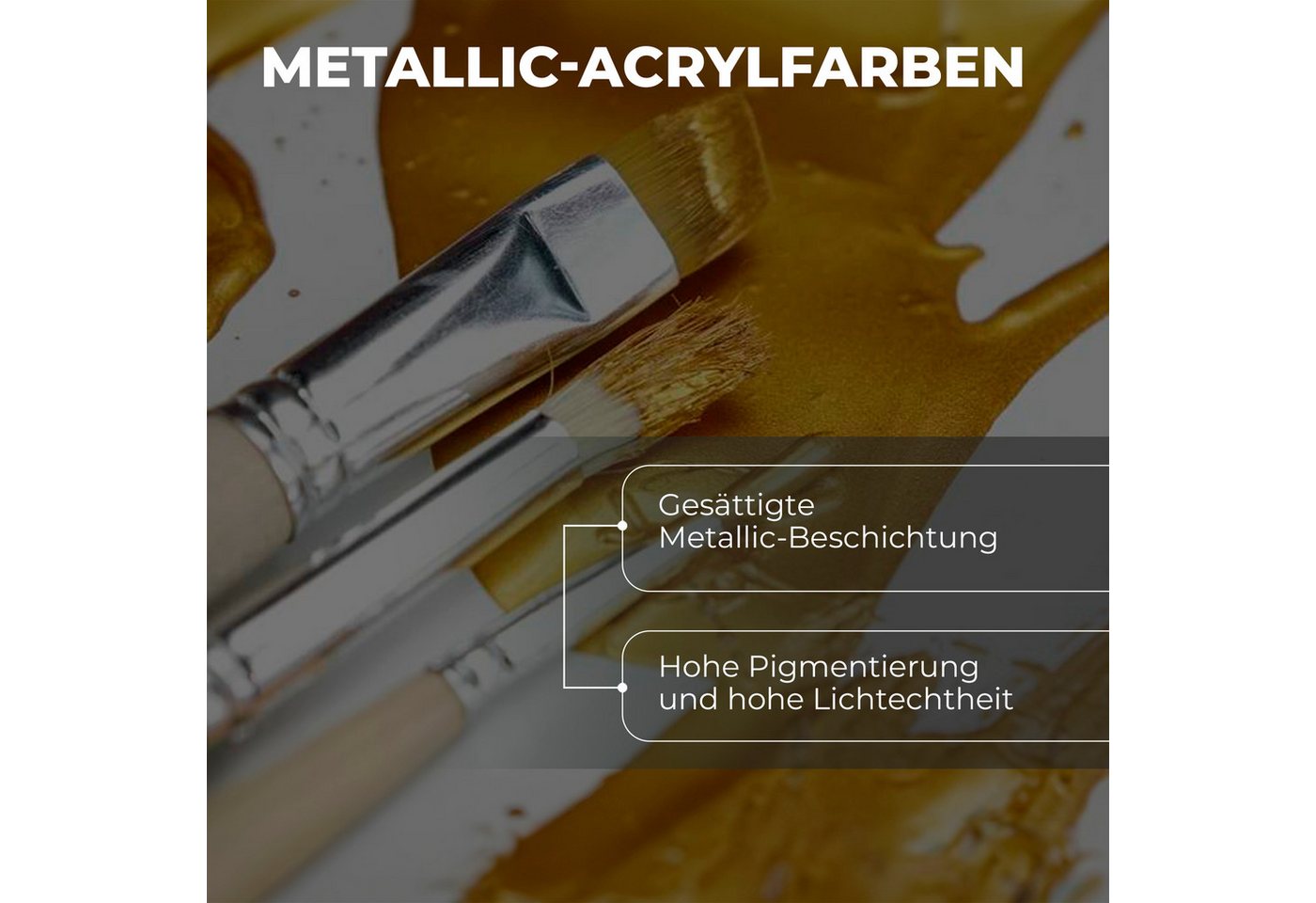 7 Artists Acrylfarbe 7 Artists Acrylfarbe Metallic 50 ml Gold, Silber