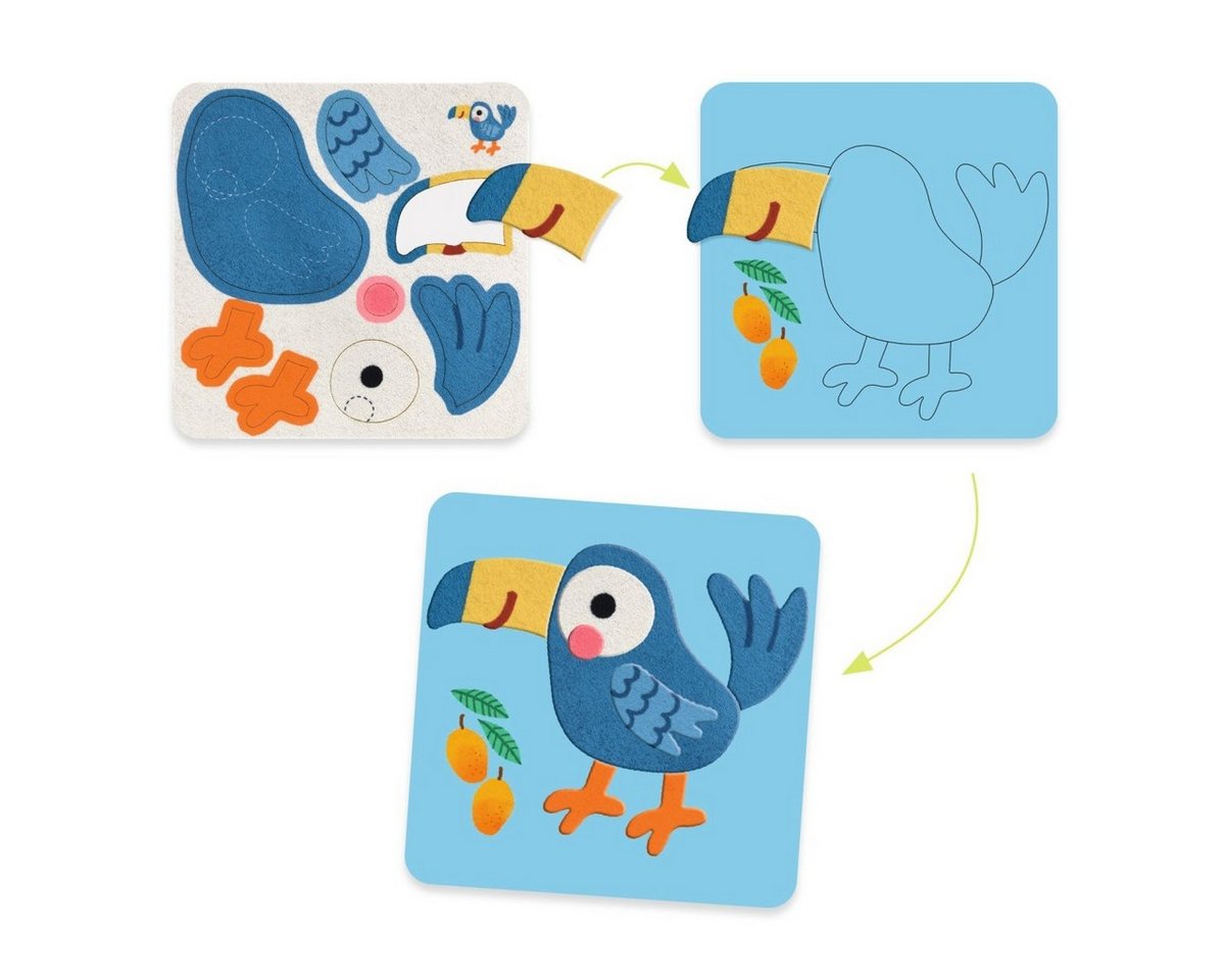 DJECO Kreativset Weiche Filztiere Kreativset für Kinder Bild 2